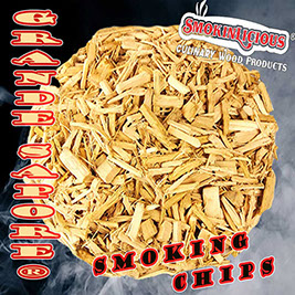Our Grande Sapore smoker wood chips are crushed into irregular shapes&nbsp; to allow the time release of smoke during their burning process.	