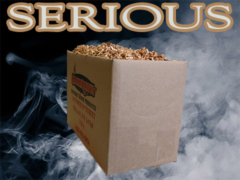 Our Minuto® serious box turned to show the depth of the package!&nbsp;&nbsp; This is a lot of wood chips for a restaurant or smaller smokehouse!