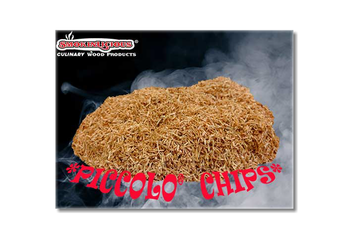 Our Piccolo® smoker wood chips are very small pieces!&nbsp; These are wood chips NOT “SawDust”, perfect for small chip using Commercial smokehouses.